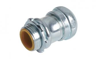 EMT CONNECTOR - COMPRESSION TYPE - WITH INSULATED THROAT - STEEL