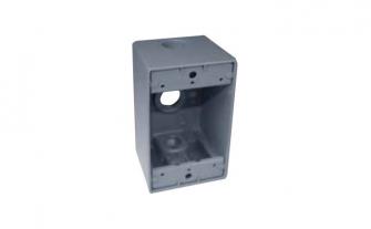 SINGLE GANG DEEP WEATHERPROOF BOX OUTLETS (3 HOLES) - ALUMINUM