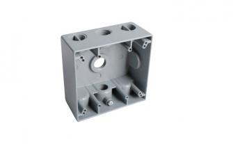 WEATHERPROOF BOXES - DOUBLE GANG (3 HOLES) - ALUMINUM