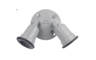 ROUND WEATHERPROOF COVER, THREE 1/2" HOLE-LAMPHOLDER WITHOUT OUTER GASKET-ALUMINUM