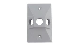 PECTANGULAR COVER WITH 1/2" THREE HOLES - ALUMINUM