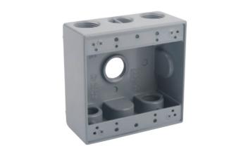 WEATHERPROOF BOXES - DOUBLE GANG (5 HOLES) - ALUMINUM