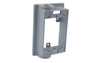 SWING - ARM - EXTENSION ADAPTERS - 3 - 1/2" X 5 - 1/4" X 1 - 1/2" DEEP - TWO THREADED OUTLETS - ALUMINUM