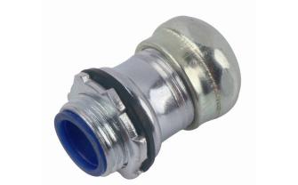 EMT CONNECTORS COMPRESSION TYPE RAINTIGHT WITH INSULATED THROAT - STEEL