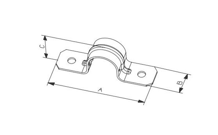 E.M.T. STRAP - TWO HOLES - STEEL