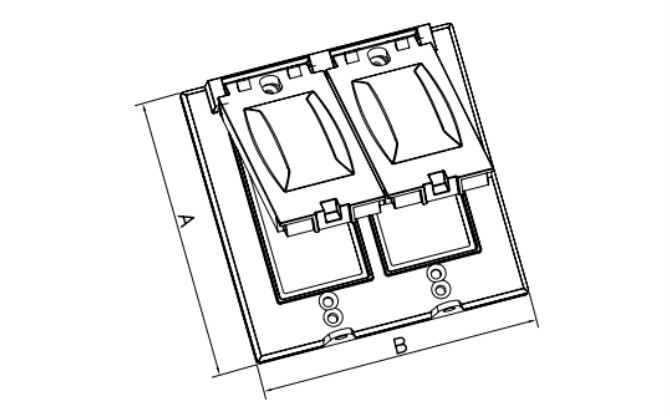 TWO GANG COVER TWO GFCI INCLUDE GASKET, SCREWS - ZINC